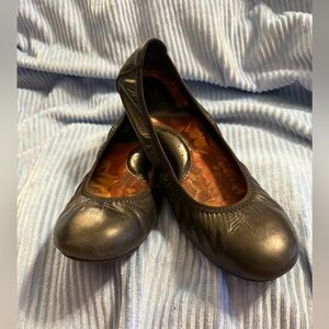 Born Julianne Black Leather Slip On Ballet Flats Size 8